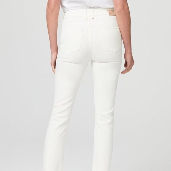 NWT PAIGE Cindy High Rise Cropped Straight Jeans in Tonal Ecru size 27 - Picture 2 of 10
